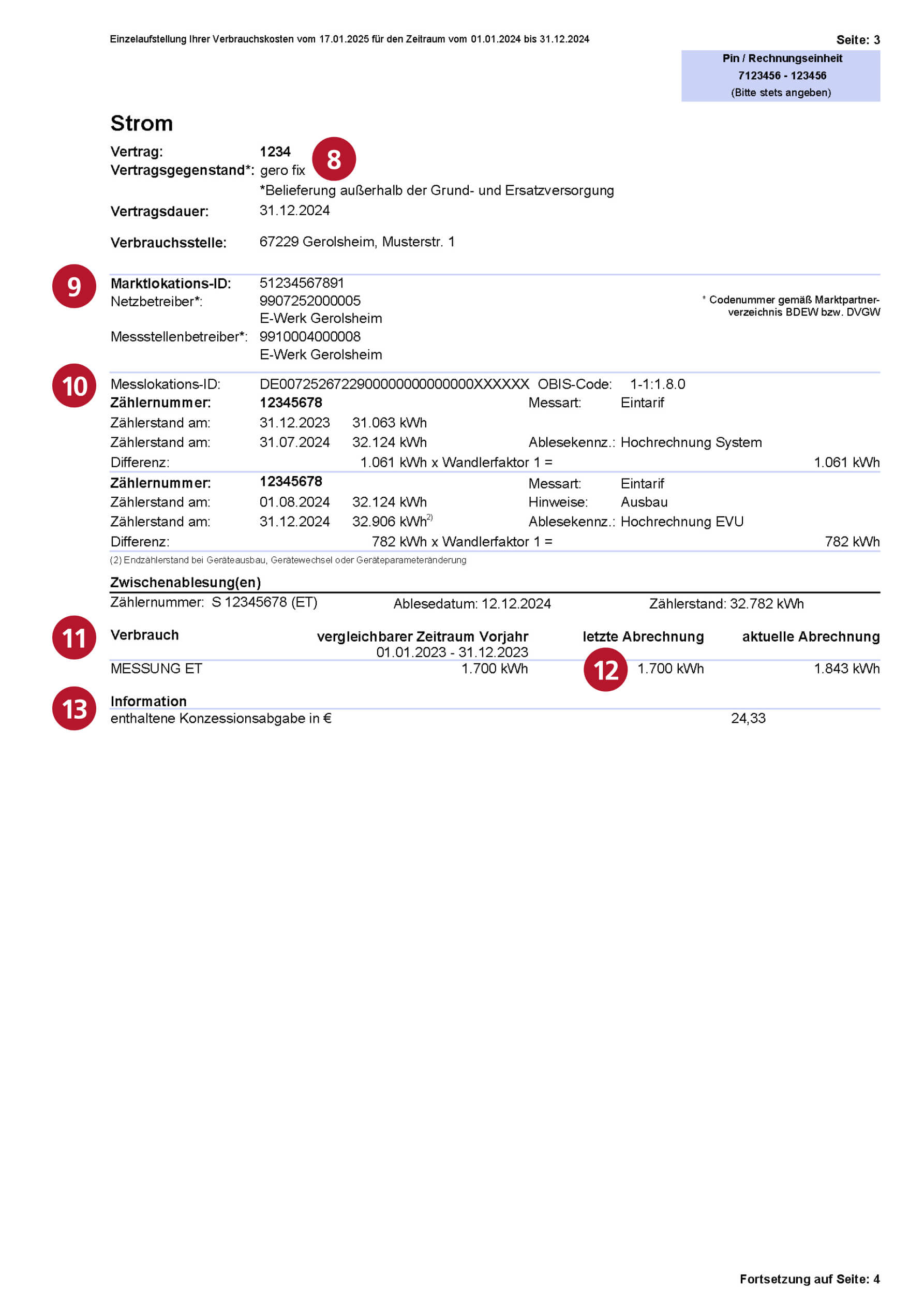 Stromrechnung Seite 3