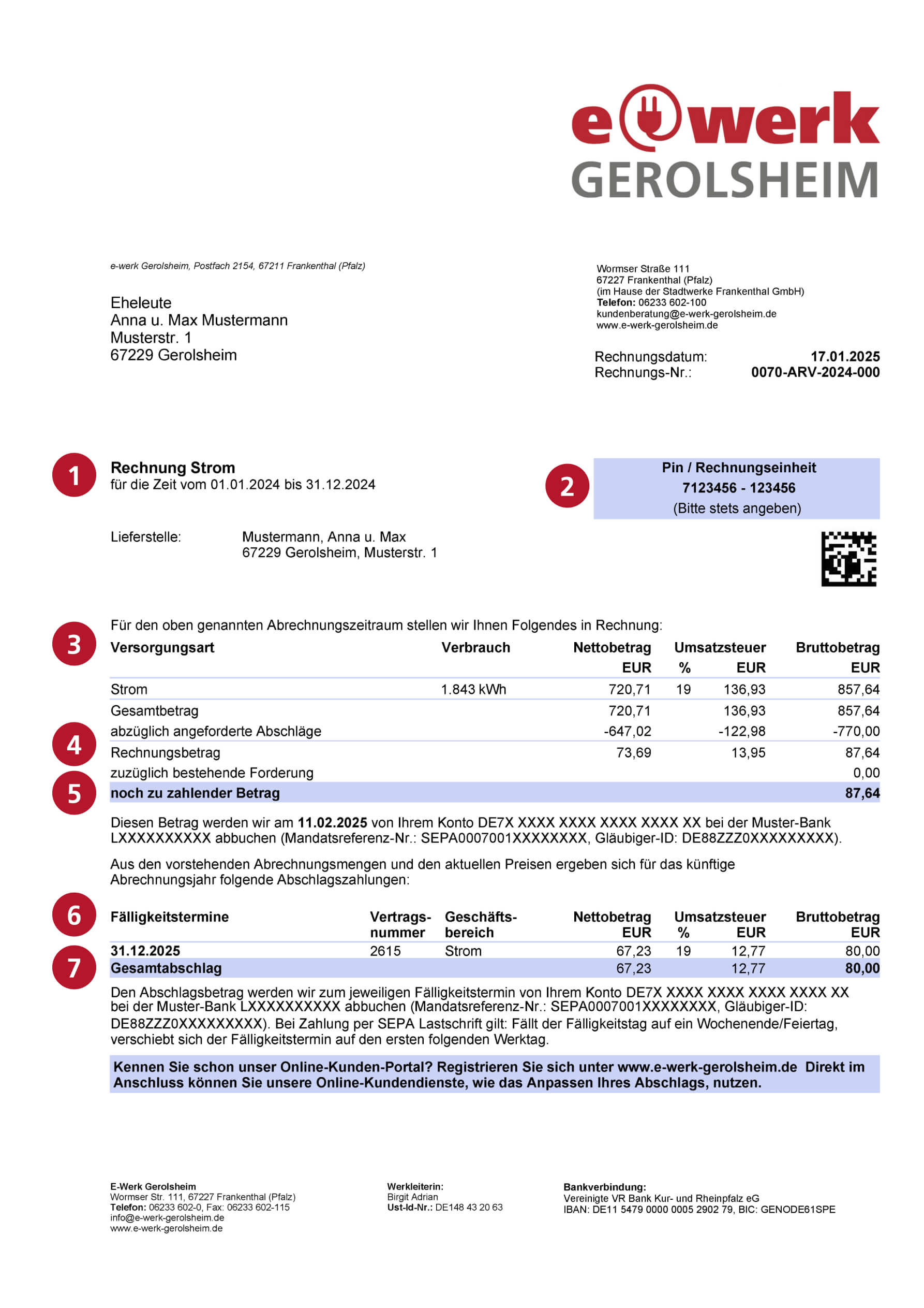 Stromrechnung Seite 1